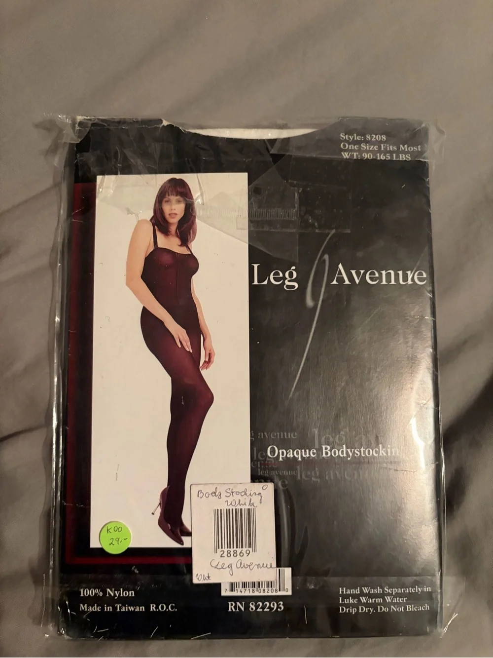 Leg Avenue Women's Opaque Bodystocking - Burgundy One size fits most new